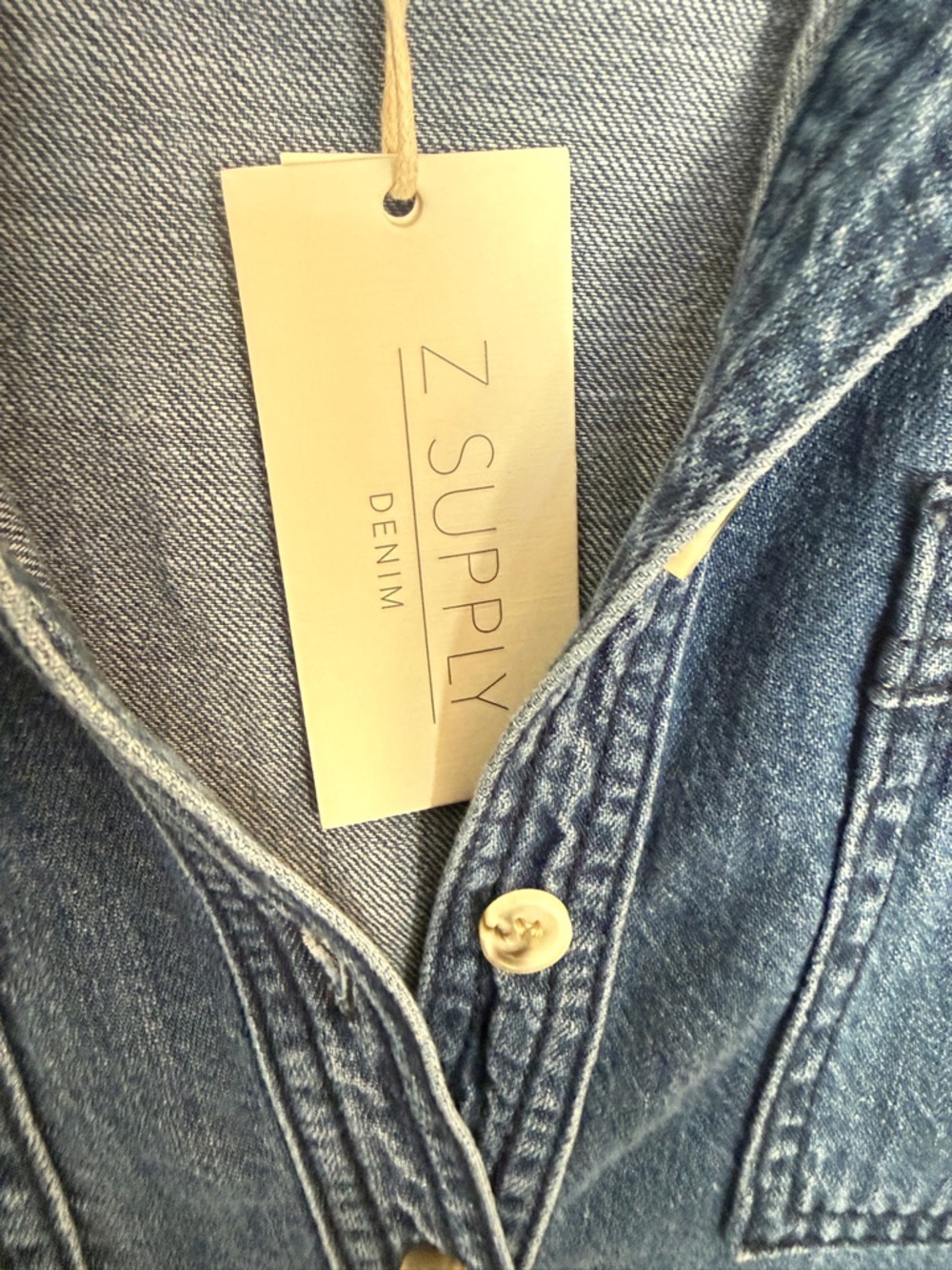 Z Supply authentic denim mini Dress SMALL nwt - Picture 4 of 4